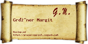 Grüner Margit névjegykártya